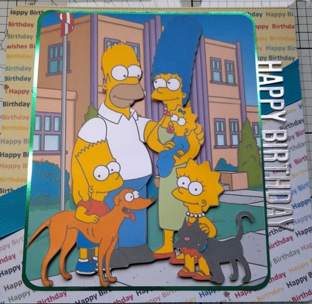 Happy Birthday with tiny Balloon Bunches inserted throughout,Background,backing paper and inserts Featured Gallery Photo