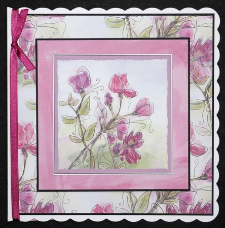 SWEET PEAS-Birthday Floral Birthday Card Topper 7x7 with 8 Sentiment Tags & Commercial Use Featured Gallery Photo