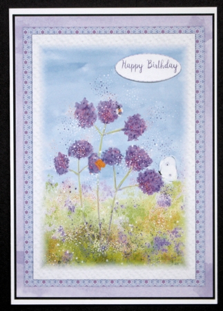 VERBENA: A5 Purple Floral Card Front With 8 Sentiment Tags & Bonus Mini-Topper/Gift Tag Featured Gallery Photo