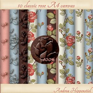 10 x A4 Background Paper Classic Rose
