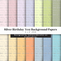 Silver Birthday Text Background Papers