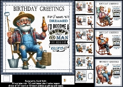 7x7 grumpy old man birthday choice of four mini kit