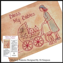 Stitchery or Needlework Pattern - Bless My Babies