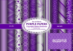 Assorted Purple Papers - Ten A4 Backing Papers For Cardmaking, Scrapbooking & Paper Crafts