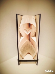 Awareness ribbon with Heart Book Folding Pattern