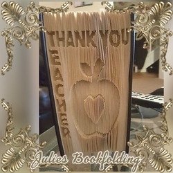 Teacher thank you apple book folding pattern
