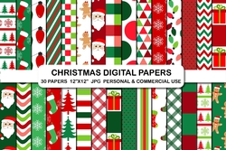 Christmas digital background papers, Christmas backgrounds