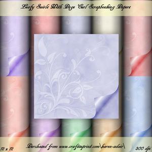 Leafy Swirls with Page Curl Scrapbook Paper Pack