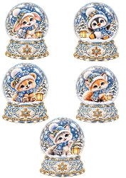 Winter Snow Globe Friends – Kit of 5 Cute Christmas Animals