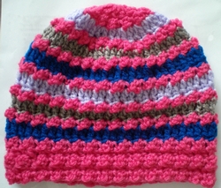 An Easy Crochet Harlequin Hat Pattern in 2 Sizes -to use up all your scraps of yarn
