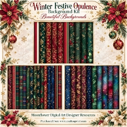Winter festive opulence background kit