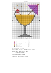 CROSS STITCH FOR CARDS MINI CHART - COCKTAIL