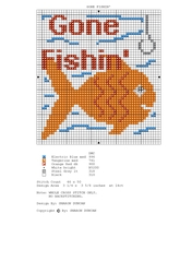 CROSS STITCH FOR CARDS MINI CHART - GONE FISHING
