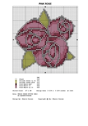 CROSS STITCH FOR CARDS MINI CHART - DECO ROSE