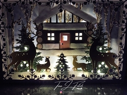Christmas Forest Light-Up Luminaire Box Card, All formats