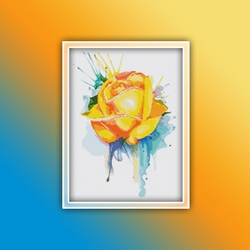 Yellow Rose 1 Cross Stitch Pattern