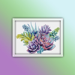 Succulents 1 Cross Stitch Pattern | Succulent | Cactus | Plants