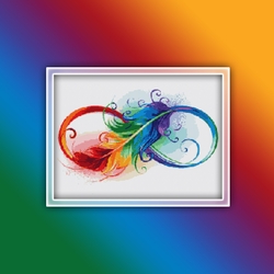 Infinity Feather 1 Cross Stitch Pattern | Infinity Symbol | Feathers