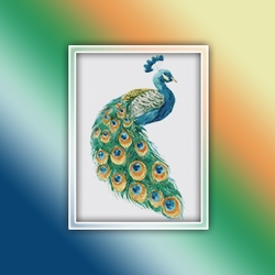 Peacock 1 Cross Stitch Pattern | Bird Cross Stitch Pattern