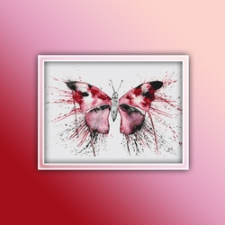 Pink Butterfly 1 Cross Stitch Pattern