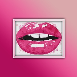 Pink Lips 1 Cross Stitch Pattern | Mouth Cross Stitch Pattern