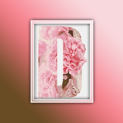 Flower D Alphabet Monogram 1 Cross Stitch Pattern PDF