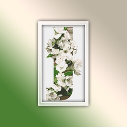Flower J Alphabet Monogram 1 Cross Stitch Pattern PDF