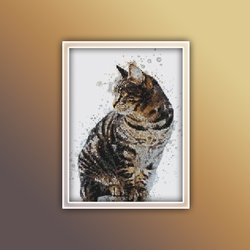 Tabby Cat Cross Stitch Pattern PDF