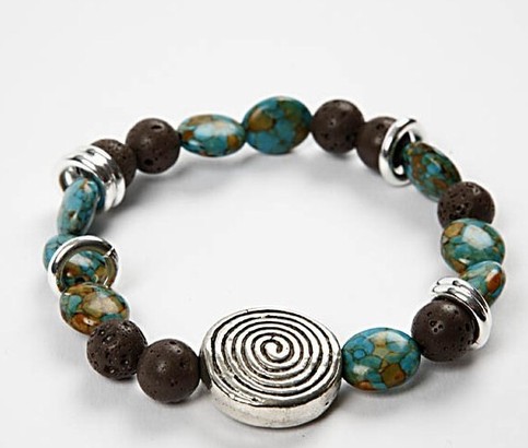 A bracelet with stone beads