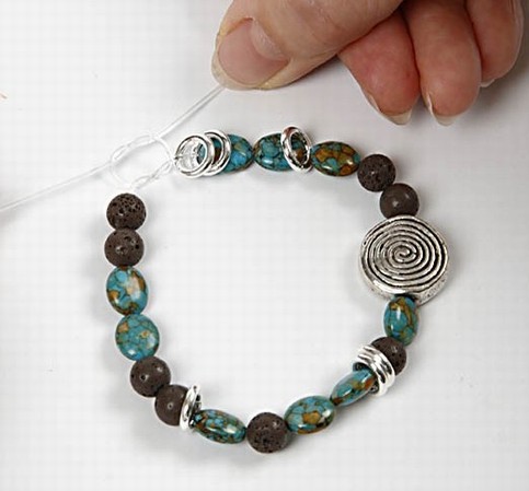 A bracelet with stone beads