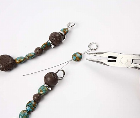 A necklace with stone beads