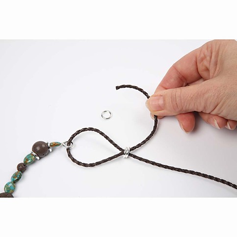 A necklace with stone beads