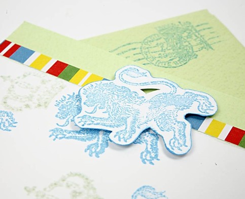 A Card with stamp printing