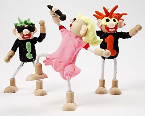 Rock Stars made from Flexi Figures and Silk Clay