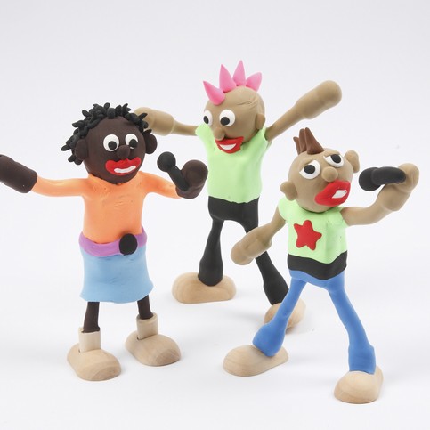 Rock Stars made from Flexi Figures and Silk Clay