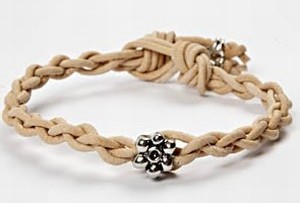 Bracelet with a leather cord