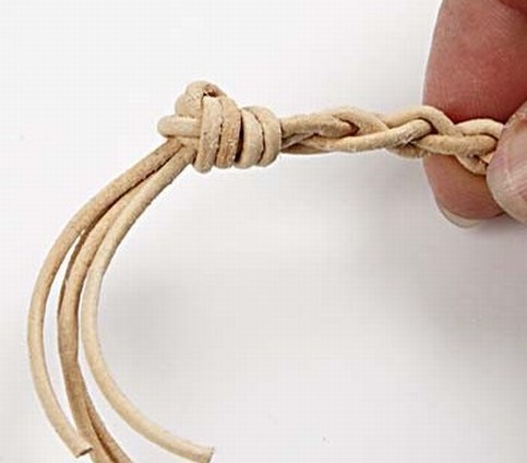 Bracelet with a leather cord