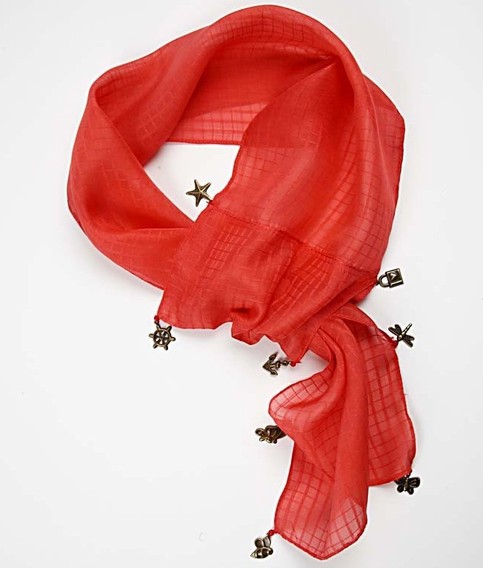 Jacquard woven silk scarf