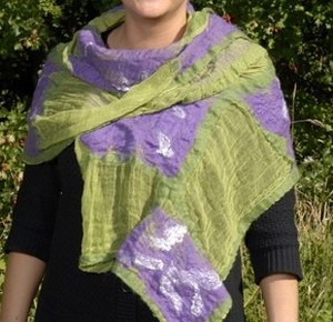 Poncho in Cotton gauze with Merino wool