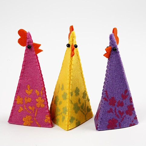 Felt chickens