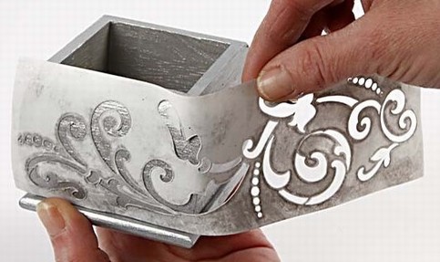 A Box decorated with Flexible Stencils