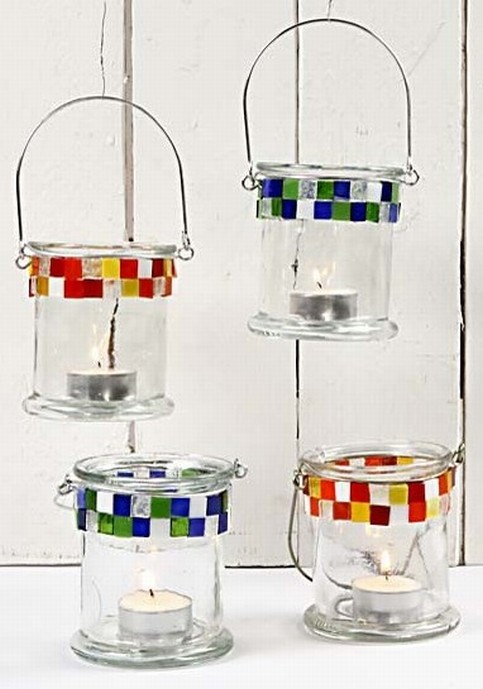 Glass Lanterns with Mosaic