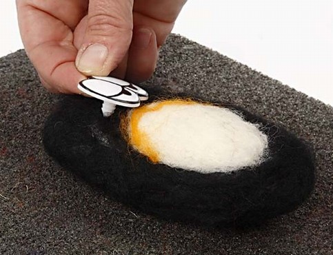 Needle Felting on Polystyrene