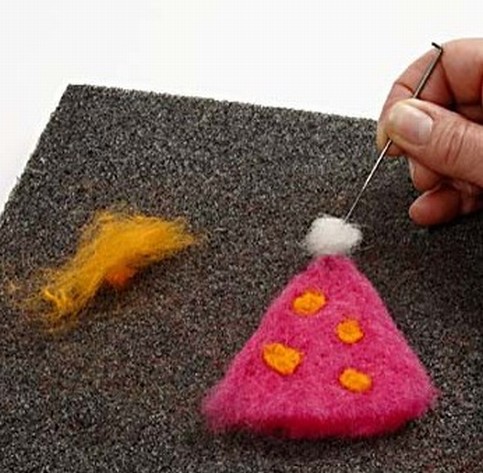 Needle Felting on Polystyrene