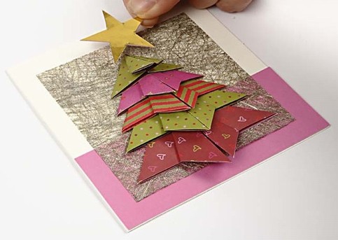 A Card with a Folded Christmas Tree