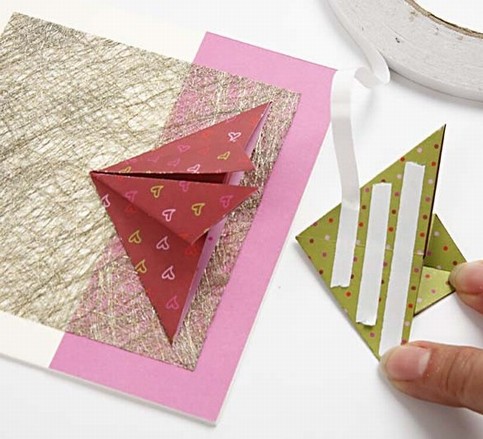 A Card with a Folded Christmas Tree