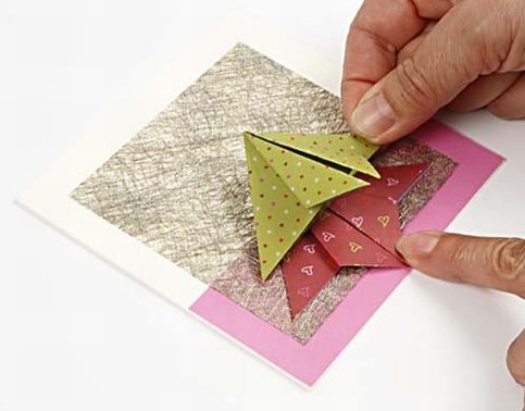 A Card with a Folded Christmas Tree