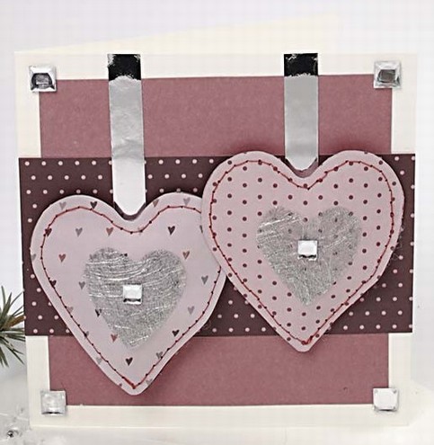 Padded Paper Hearts on a Card