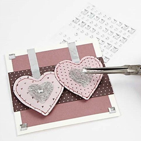 Padded Paper Hearts on a Card