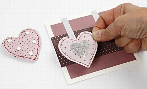 Padded Paper Hearts on a Card